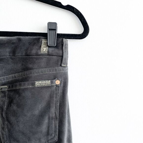 7 For All Mankind Womens Dark Wash Stretchable Skinny Jeans Olive Green Size 28 - Picture 4 of 10